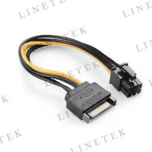 SATA 15 PIN TO PCI EXPRESS CARD 6 PIN FEMALE GRAPHICS VIDEO CARD POWER CABLE (10635)