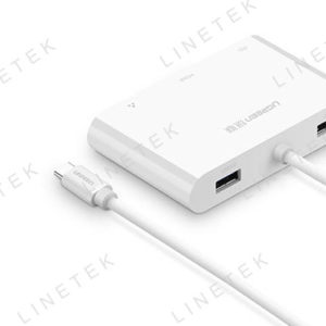 USE TYPE C TO HDMI(4K2K) +USB3.0+USB2.0+RJ45 10/100MBPS ETHERNET+ USB TYPE C WITH POWER ADAPTER (US182)