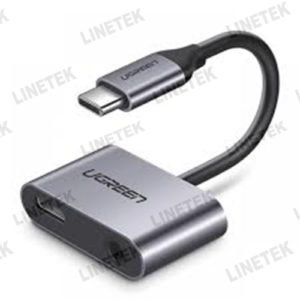 TYPEC TO 3.5MM AUDIO + TYPEC FEMALE ADAPTER ALUMINIUM (50596)