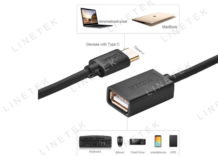 USB TYPE C MALE TO USB2.0 TYPE A FEMALE CHARGE & SYNC CABLE (US154)