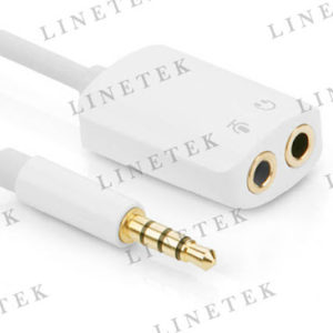 3.5MM MALE TO DUAL 3.5MM FEMALE HEADSET MIC AUDIO Y SPLITTER (10789)