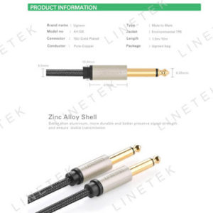 6.5MM MALE TO MALE STEREO AUX AUDIO CABLE (AV128)
