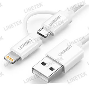USB 2.0 TO MICRO USB + LIGHTNING (2 IN 1) DATA CABLE (20876)