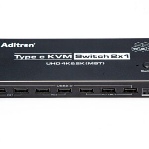 Type-C KVM switch 2 port with Dual HDMI (MST) and RJ45
